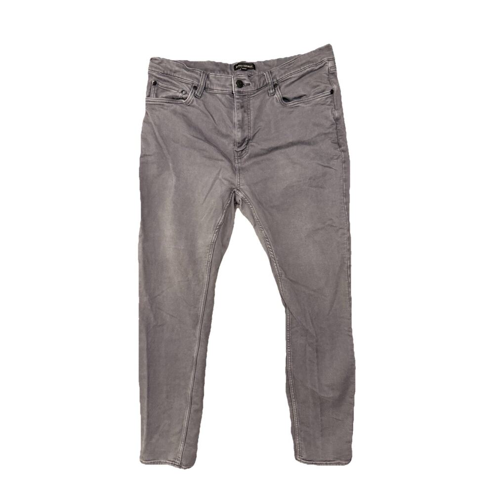 Banana Republic Jeans Cotton Men's 36x32 Gray Dark Wash Straight Leg Jeans soft